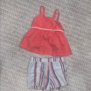Penelope Mack red white and blue tank top and shorts set - 12 months